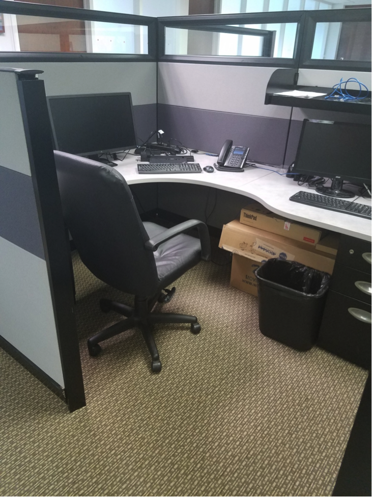 The cubicle I worked at for a few weeks in the beginning.